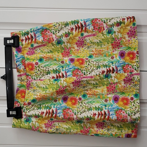 J Crew Liberty Art Fabrics Skirt Stunning Floral Colors Pockets Zip Yellow SZ 0 - Picture 6 of 13